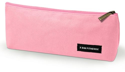 X SIM FITNESSX Trousse scolaire en tissu Oxford pour adolescentes Étui à crayons pour l'école et le bureau (Rose)