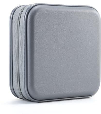 UENTIP CD-Hülle mit 48 Kapazitäten, tragbare DVD-Hülle aus Hartplastik, CD-Organizer, Brieftasche, schützende DVD-Aufbewahrung (grau, 48)