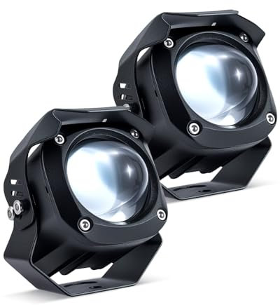 Dinfu 30W led Motorrad Zusatzscheinwerfer 9v -60v LED Nebelscheinwerfer IP68 Spotlights 3 Blitzmuster mit 2 Montagehalterungen für Motorrad ATV UTV Dirt Bike 4x4 Pickup Truck Boot