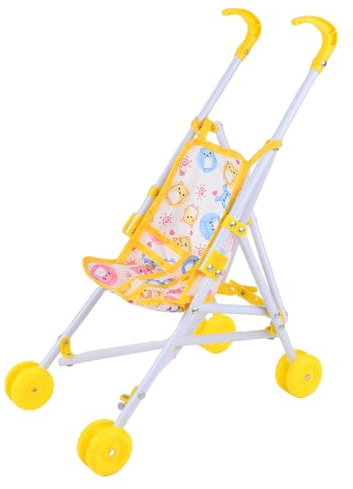 Puppenbuggy Zusammenklappbar, Faltbarer Puppenwagen mit T-Gurt für Puppen Plüschspielzeug, Puppen-Kinderwagen Spielzeug für Mädchen Junge, Puppenzubehör