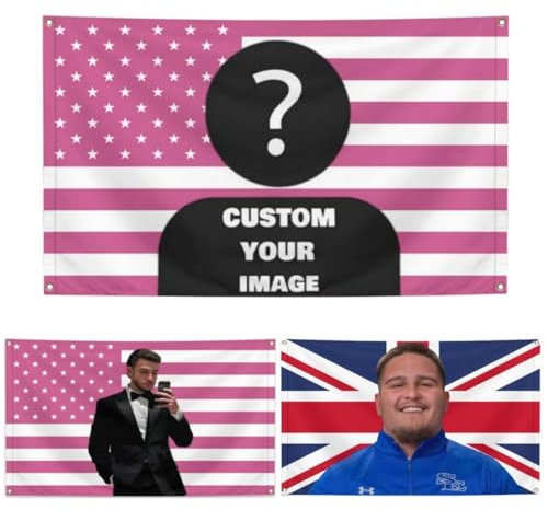 HWFOI Personalisierte Flagge Selbst Gestalten - 3x5 FT, Fügen Sie Ihr Eigenes Bild/Text/Logo für Garten, Dekoration, Camping im Freien, Hofschild Hinzu