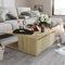 Qnhdfrt Couchtisch Sonoma-Eiche 80x80x31 cm Holzwerkstoff mit Staufächern und Schubladen Robuster Beistelltisch für Wohnzimmer Sofa Bereich