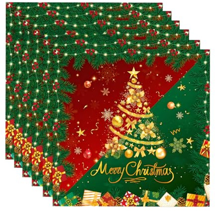 Servietten Weihnachten, Weihnachtsservietten Mit Motiv, Festliche Tischdeko Für Weihnachtsfeiern, DIY Bastelprojekte, 33x33cm