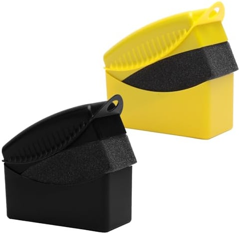 2 Piezas Esponja para Neumáticos Esponjas Aplicadoras para Coche Unidades de Esponja de Limpieza para Coche con Tapa esponjas de Pulido aplicador de Cuidado de neumáticos