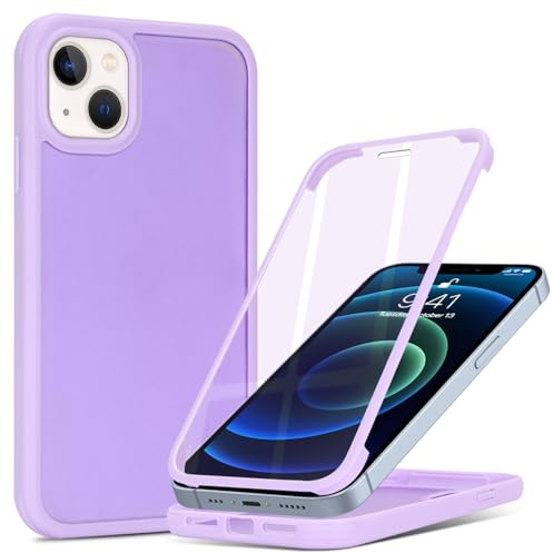 Zouzt Matte for iPhone 14/13 Case 6.1 Screen Protector, Light Purple