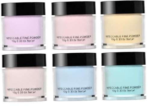 Nail Dip Powder Starter Kit, 6Pcs Dip Powder, 6 Colors Acrylic Nail, No UV/LED Lamp Required, Long-Lasting DIY Kit for Beginners Manicure DIY Salon