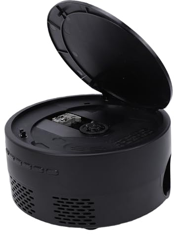 Denash Projecteur DVD Portable avec Lecteur DVD intégré 1080P HD USB 2.0 Objectif à Mise au Point Courte pour Cinéma Maison Projecteur de Film en Plein Air avec Deux Haut-parleurs (Prise UE)