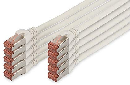 Digitus DK-1644-050-WH-10 Cavo di Rete 5 m Cat6 S/FTP (S-STP) Bianco, Cat-6 - 5 m (10 Pezzi), Cavo patch - S-FTP - LSZH