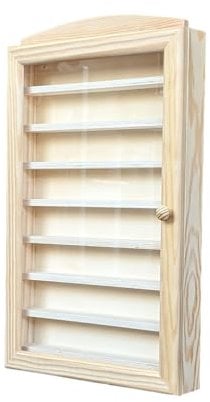 Vitrine pour Collections. en Bois Naturel, pour Peindre. artisanats. Mesures : (Largeur/Fond/Hauteur) : 54 * 30 * 6.5 cms.