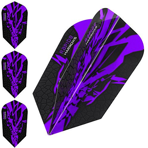 Harrows Rapide X Dart-Flights, 100 Mikron, schmal, 10 Sets (30 Stück) (lila)