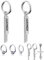 Anpassbare Bar Punk Creolen Unisex mit Federn Kreuzkreis Quasten Ohrclips Piercing Ohrringe Schmuck Edelstahl Silber Schwarz für Männer Frauen 12mm Durchmesser