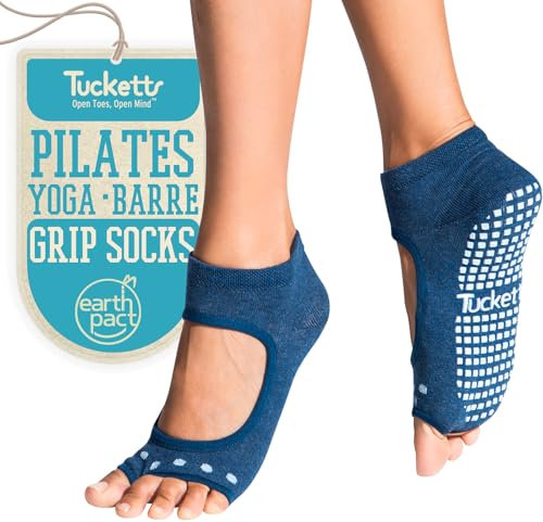 Tucketts Damen-Yoga-Socken, rutschfest, Pilates-Socken mit Noppen, ohne Zehen, rutschfest, für Sport, Ballett, Tanz, Workout, Training – Allegro-Stil Gr. One size, Twilight Dot