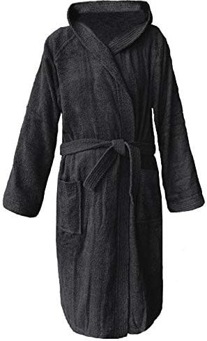 HOMELEVEL Bademantel Damen Herren - Bademantel Damen Frottee Baumwolle - Bademäntel für Sauna Urlaub Zuhause oder Schwimmbad - Mit Kapuze und Taschen
