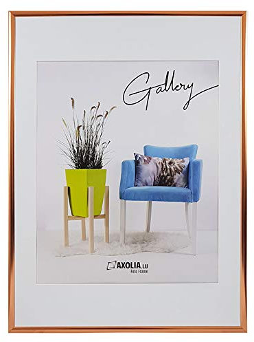 Axolia Cadre Photo 60x80 cm en plastique avec verre minéral - Décoration murale - Gallery - Cuivre
