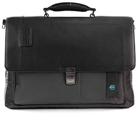 PIQUADRO Pulse Herren Aktentasche aus Leder und Stoff, Einheitsgröße, Grau2, Einheitsgröße