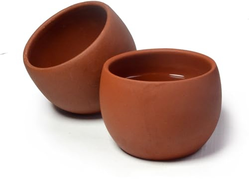 Yxhupot 2pcs Teacups 6oz/200ml Zisha Clay Cup Mini Simple Gongfu Tea Light Red Yixingclay