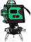 Niveau Laser Autonivelant, 12 lignes Niveau laser 360 Mur 3D rotatif Niveau laser vert Auto-nivellement avec Support, Laser bleu vert,E
