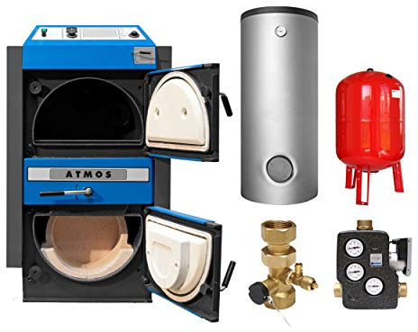 ATMOS KS3435 KC 35 S Kohlevergaserkessel - Komplett-Set mit 2 Pufferspeicher 1000L, inkl. Isolierung