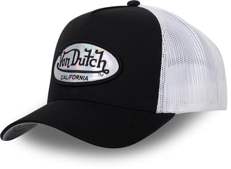 Von Dutch Spectrum-Kappe für Damen und Herren, Trucker-Kappe, verstellbar, mit Snapback, Schwarz, Weiß, mehrfarbig, Größe TU, Schwarz , Einheitsgröße