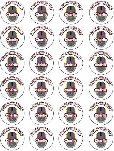 AK Giftshop Personalised Gaming PC Birthday Stickers - (Pack of 24) - Any Name Age Text
