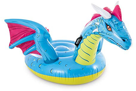 Intex, 79in X 75in, for Ages 3 Dragon Ride-On, 200,7 x 190,5 cm, für Kinder ab 3 Jahren, Mehrfarbig, L