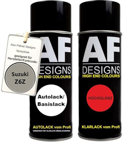 Auto Vernice Spray Set per Suzuki Z6Z Mild Silver MetallicBase Trasparente 2x400ml con vernice spray trasparente