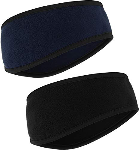 Storfisk fishing & more Sport Stirnband, schmal, aus wärmendem Fleece (20 g), Rand umsäumt, Farbe :Set, Größe:L/XL
