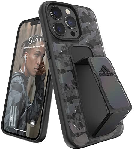 adidas Sports Compatible with iPhone 13 Pro Grip Case, 6.1 inches, Drop Tested Cases, Shockproof Raised Edges, Premium Protective Moulded Cover with Hand Grip, Black Camo