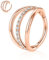 hengkaixuan 16G CZ Nasenringe 316L Triple Stacked CZ Knorpelohrringe Conch Hoop Ringe Septum Ear Cuff Helix Clicker Scharnierring Unisex Lip Hoop Ohrringe Tragus Piercing Schmuck 8mm Roségold