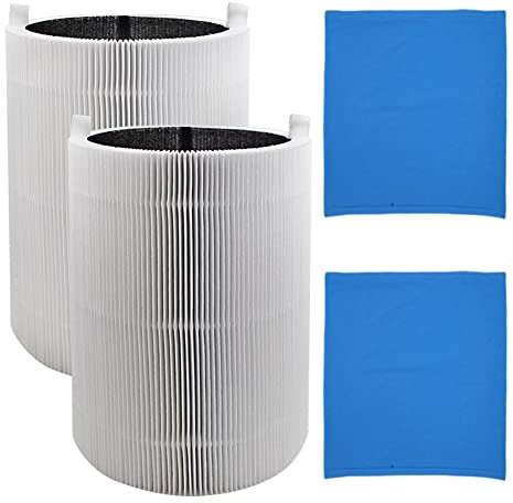 Fre.Filtor 2-pcs Replacement Carbon HEPA Filters & 2-pcs Fabric Pre-Filter for Blueair Blue Pure 411 / Blue 3210 / Joy S Air Purifiers