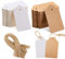 Gtwinsone 200 Stück Geschenkanhänger Kraftpapier Anhänger Etiketten Craft Tags mit Juteschnur Papieranhänger Blanko zum Beschriften Rechteckig 3x5 cm Braun und Weiß