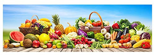 Küche Wandkunst Gemüse und Obst Poster Leinwand Gemälde Poster Bilder für Esszimmer Dekoration Drucke 40x120cm Rahmenlos