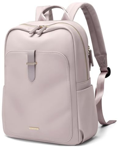 GOLF SUPAGS Laptop Rucksack Damen Elegant 14 Zoll Schulrucksack Herren Tagesrucksack Wasserdicht Schultasche mit Laptopfach Backpack Women Daypacks für Uni Travel Reise Rose Grau