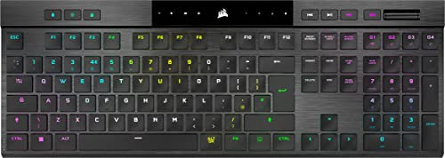 Corsair K100 AIR Wireless RGB Ultradünne mechanische Gaming-Tastatur - Cherry MX Low Profile Tactile Switches - Low Latency Bluetooth - iCUE kompatibel - PC, Mac, PS5, PS4, Xbox - QWERTY UK - Schwarz