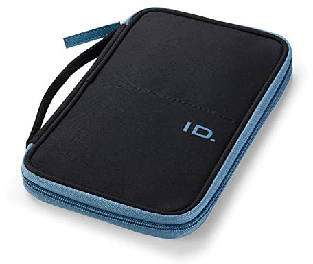 Volkswagen 11G087404 Dokumententasche Mappe RFID-Schutz, ID-Design, schwarz/blau