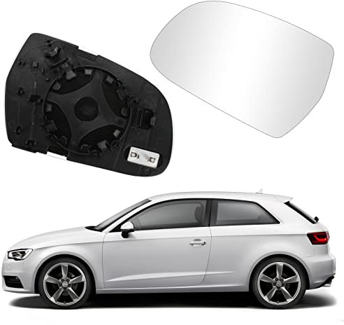 Spiegelglas Ersatz für Audi A3 8P1/Cabriolet 8P7/Sportback 8PA/A4 8K2 B8/Avant 8K5 B8/A5 8T3/Cabriolet 8F7/Sportback 8TA, Außenspiegel Glas Asphärisch Verstellbar, Umkehrlinse Rückfahrglas (Links)