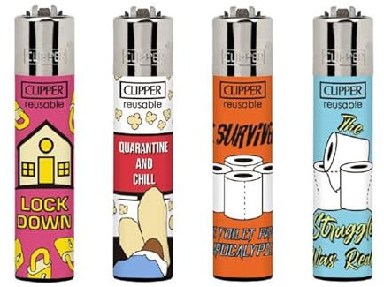 Clipper® Feuerzeuge - 4er Set + Crystal Balls (Quarantine Mood)