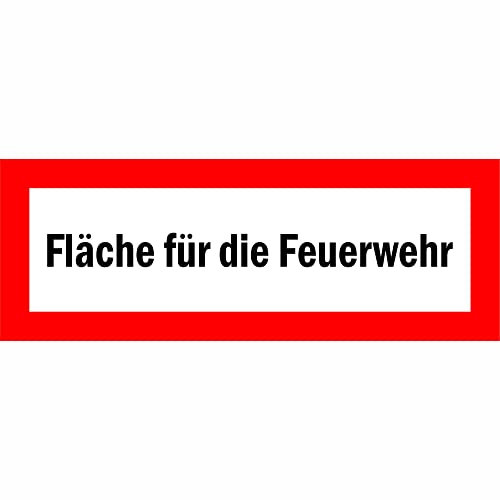 Indigos UG Aufkleber Fläche für die Feuerwehr Hinweisschild Brandschutz 59,40x21,00 cm - selbstklebender Sicherheits Aufkleber für Tür oder Wand - Warnschild für Gebäude, Hotel, Büro, Firma