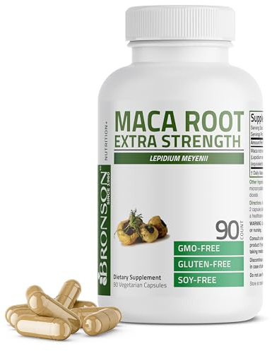 Bronson Maca Root Extra Lepidium Meyenii, Non-GMO, 90 Vegetarian Capsules