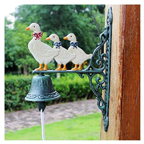AVLUZ Gusseisen-Glocke for die Haustür, Vintage-Enten-Türklingel for Aufhängen an der Wand, Antik-Stil, Outdoor-Dinner-Glocke, Garten-Haus-Wandkunst-Dekoration