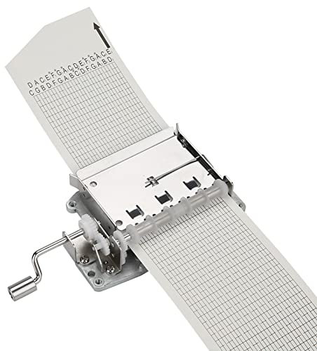 Dekaim Uhrwerk-Spieldose, 30-Ton-Spieldosenwerk, Kurbel-Spieldosenwerk,Mit Locher Und Notenpapierband, Geeignet FüR DIY-Spieluhr