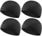 4 Stück Wellenkappen für Männer Seidige Durags Elastisches Band Wellenkappen für 360 540 720 Wellen Weich Atmungsaktiv Satin Durag Unisex Erwachsene Kinder Skullies Mützen Hüte Duschhaube Schwarz