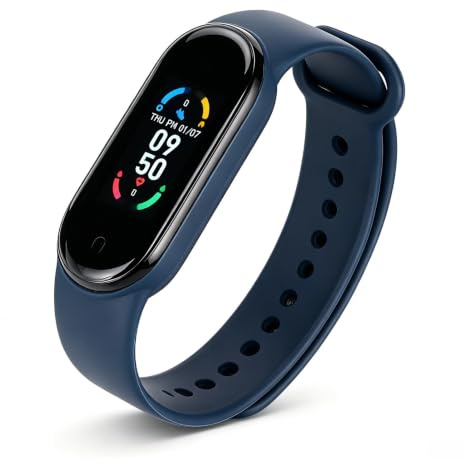 Lazmin112 Smart Bracelet with Step Counter, Heart Rate Monitor, Sleep Monitor, APP Message, IP67 Waterproof, Built in USB Plug, All Day Activity Tracking