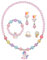 OSDUE Bijoux Enfants, Licorne Rose-Ensemble de Bijoux, Petites Filles Collier Bracelet Bague Boucles d'oreilles Set 6 Pièces, Princesse Bijoux Habiller Jeu Anniversaire Noël Cadeau pour Fille
