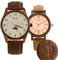 Zeitholz Holzuhren für Paare mit kostenloser Gravur, Anpassbare Geschenke, Klitten Beige 42mm & Rosenbach Rose 36mm. Hergestellt aus Naturholz mit japanischem Quarzwerk.
