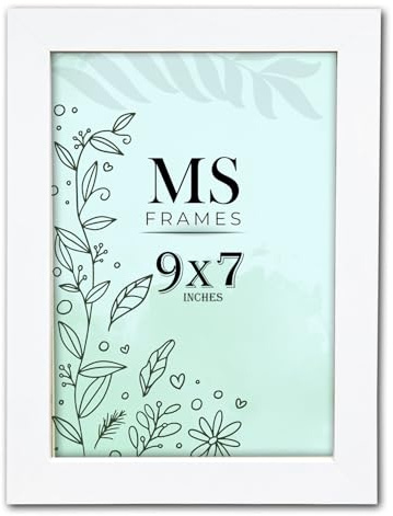 AI Decor 9x7 Inch White Picture Frames (22.9x17.8 cm) Poster Frame - Clear Acrylic Display Poster MDF Wooden Portrait/Panoramic - Flat Wall Mount Hang Hooks & Free Tabletop Stand