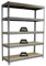 PROREGAL Schwerlastregal Big Wood YETI Five | HxBxT 200x180x60cm | Fachlast 400kg | Grau | Regal Standregal Werkstattregal Lagerregal Kellerregal