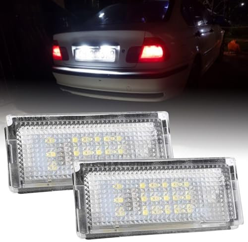 AUTOXBERT 2 x LED Kennzeichenbeleuchtung Für BMW 3er E46 4D 1998-2005 Für BMW 3er E46 5D Touring 1998-2005 6000K 18SMD LED Kennzeichenleuchten