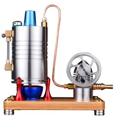 CreativeBlocker Dampfmotor Modell, Metall Mechanische Dampfkessel Schwungrad Motor Modell, mit Alkohol Lampe Heizung, Ein Pädagogisches Instrument. (K006)