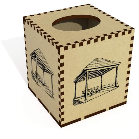Square 'Picnic Pavilion' Wooden Tissue Box Cover (TB00061966)